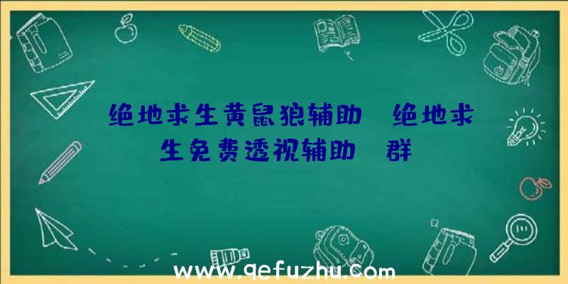 「绝地求生黄鼠狼辅助」|绝地求生免费透视辅助qq群